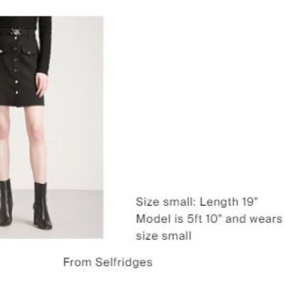 COPY - NWT MAJE Jibrali Snap Button-front Mini Skirt In Black- no belt - Picture 7 of 8